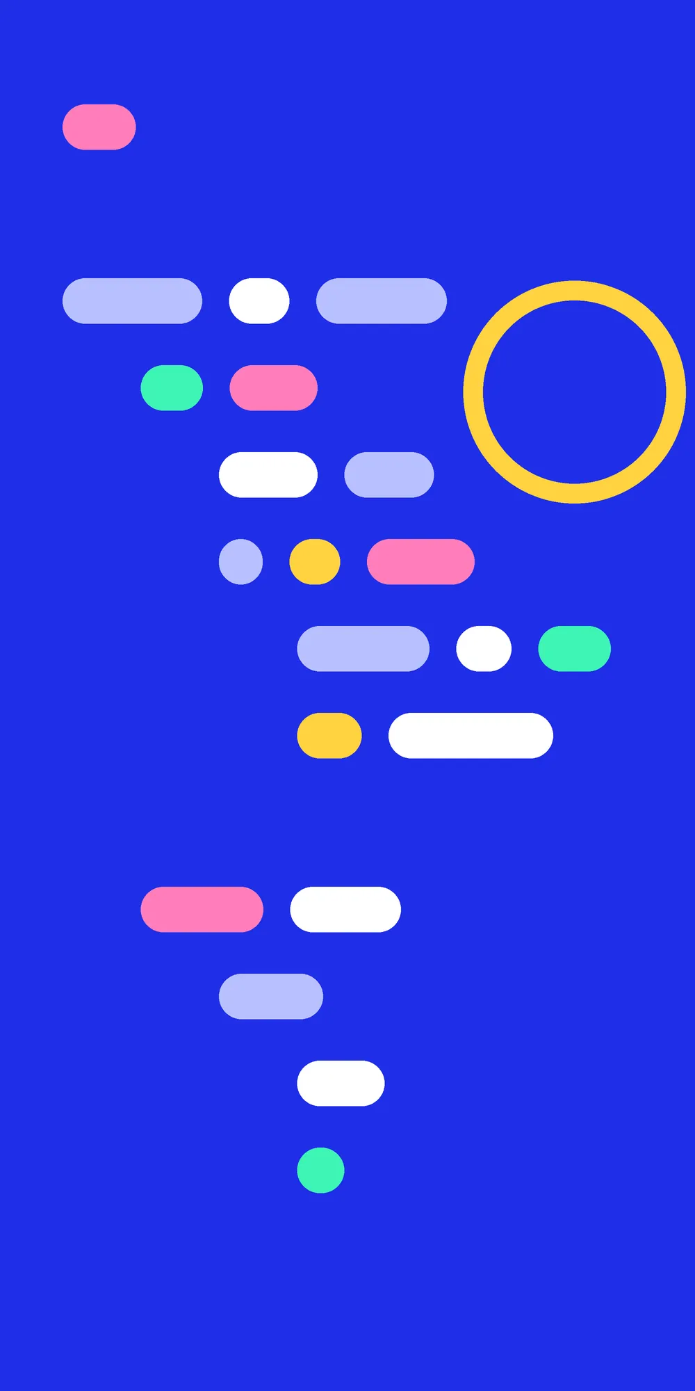 Abstract illustration in the Echo Alpha colour palette representing the Coral Plunge app